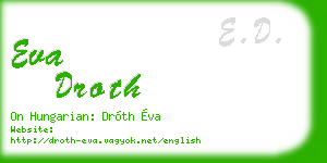 eva droth business card